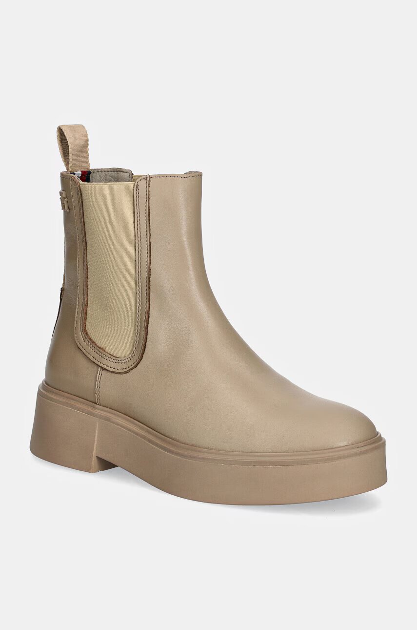 Tommy Hilfiger Кожени боти челси MINIMAL LEATHER CHELSEA LOGOTAPE