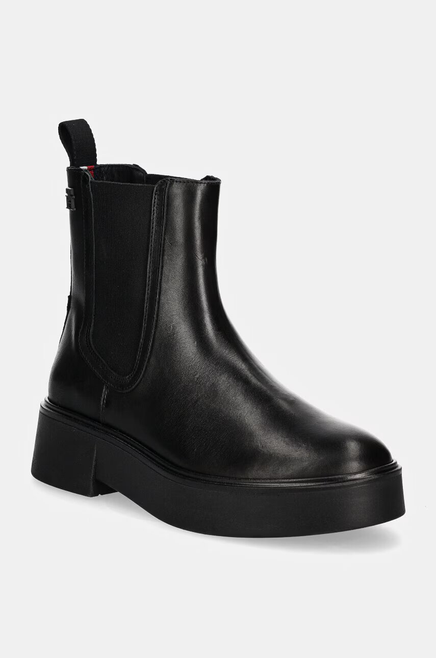 Tommy Hilfiger Кожени боти челси MINIMAL LEATHER CHELSEA LOGOTAPE