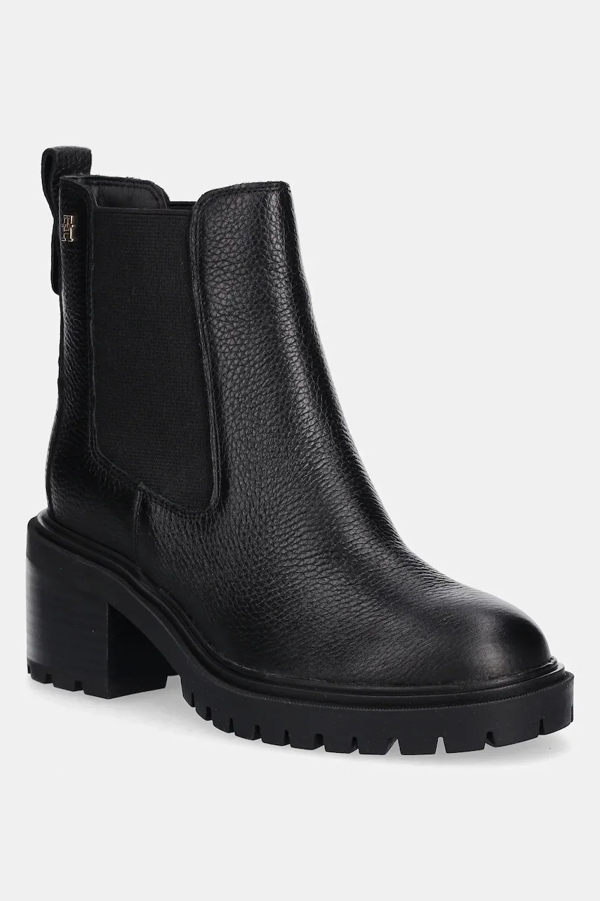 Tommy Hilfiger Кожени боти челси TH LEATHER CHELSEA CLEATED HEEL