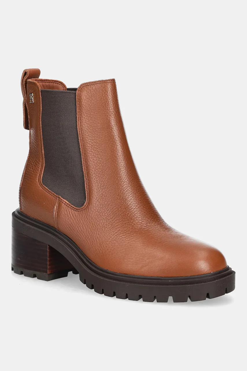 Tommy Hilfiger Кожени боти челси TH LEATHER CHELSEA CLEATED HEEL