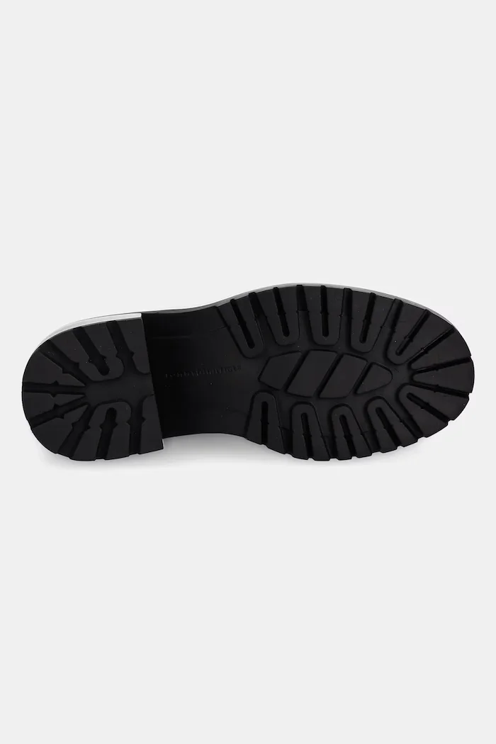 Tommy Hilfiger Кожени боти челси TH LEATHER CHELSEA CLEATED HEEL в черно с дебел ток FW0FW08774