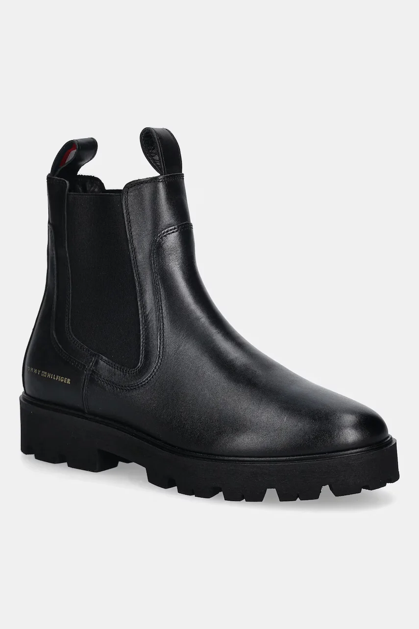 Tommy Hilfiger Кожени боти челси TH LTHR LOW CHELSEA