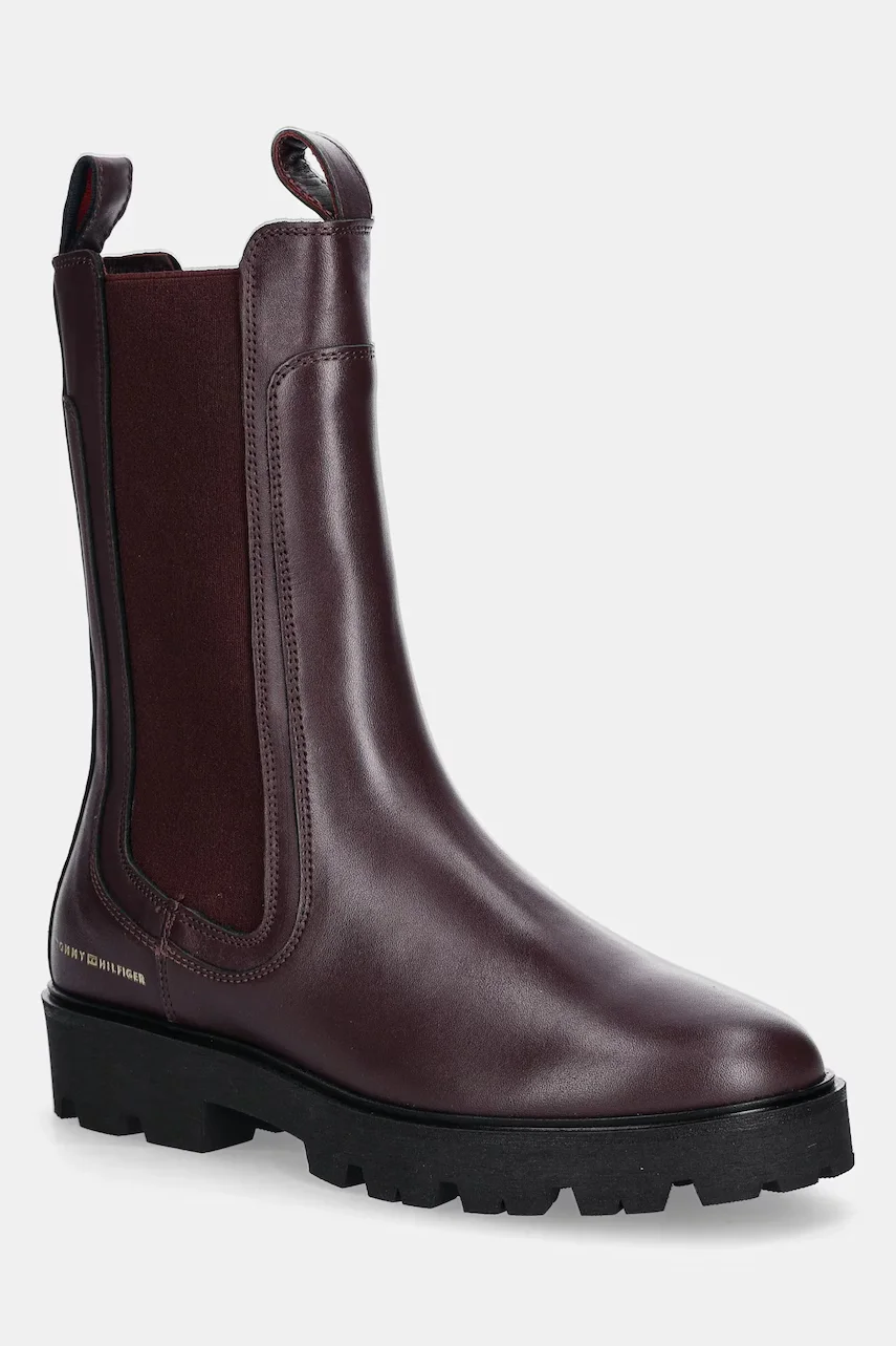 Tommy Hilfiger Кожени боти челси TH LTHR MID CHELSEA