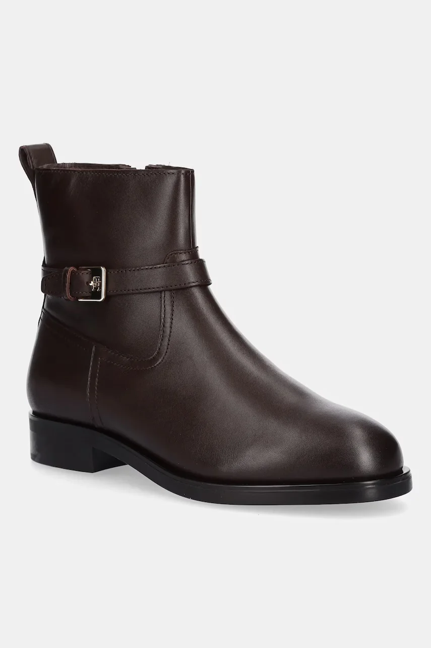 Tommy Hilfiger Кожени боти TH BUCKLE RIDING LEATHER BOOTIE