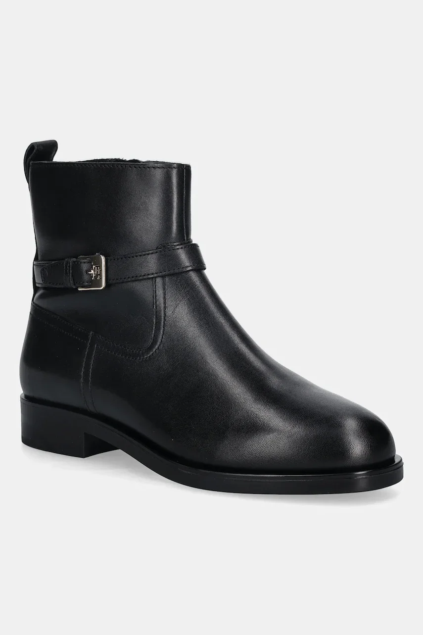 Tommy Hilfiger Кожени боти TH BUCKLE RIDING LEATHER BOOTIE