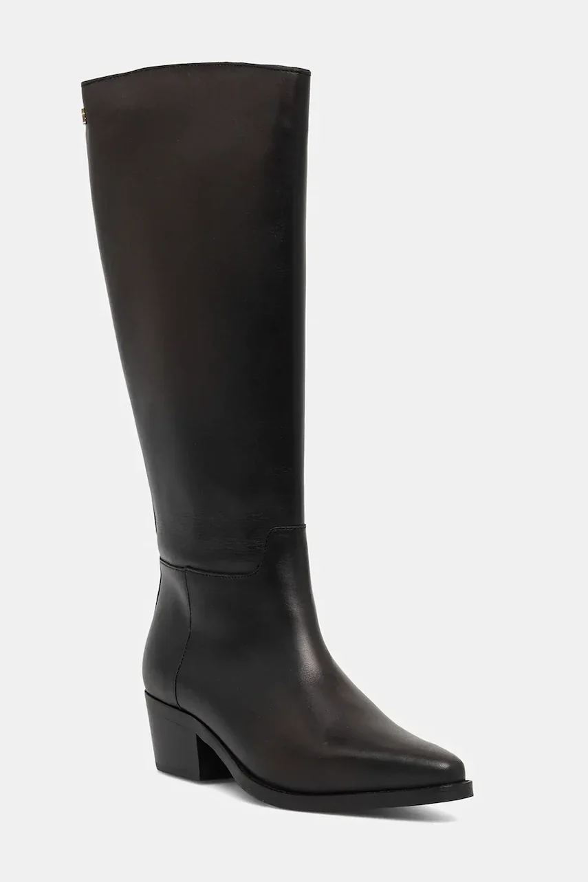 Tommy Hilfiger Кожени ботуши TH COWBOY LEATHER LONG BOOT