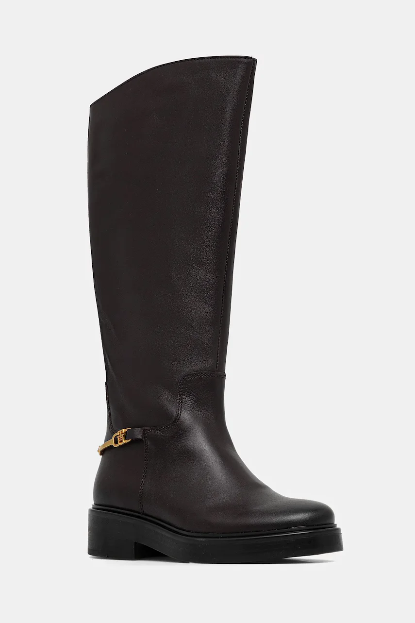 Tommy Hilfiger Кожени ботуши TH HORSEBIT RIDING LONG BOOT