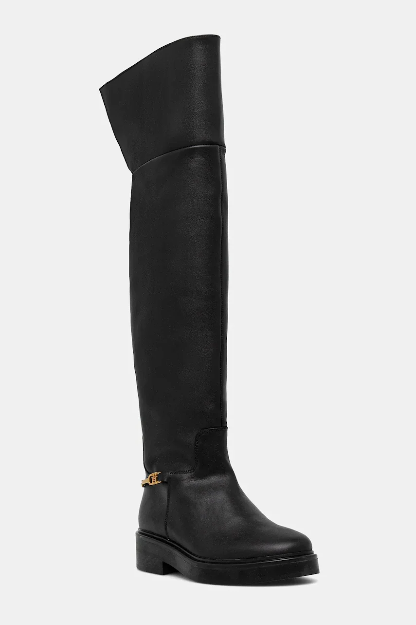 Tommy Hilfiger Кожени ботуши TH HORSEBIT RIDING OVERKNEE BOOT