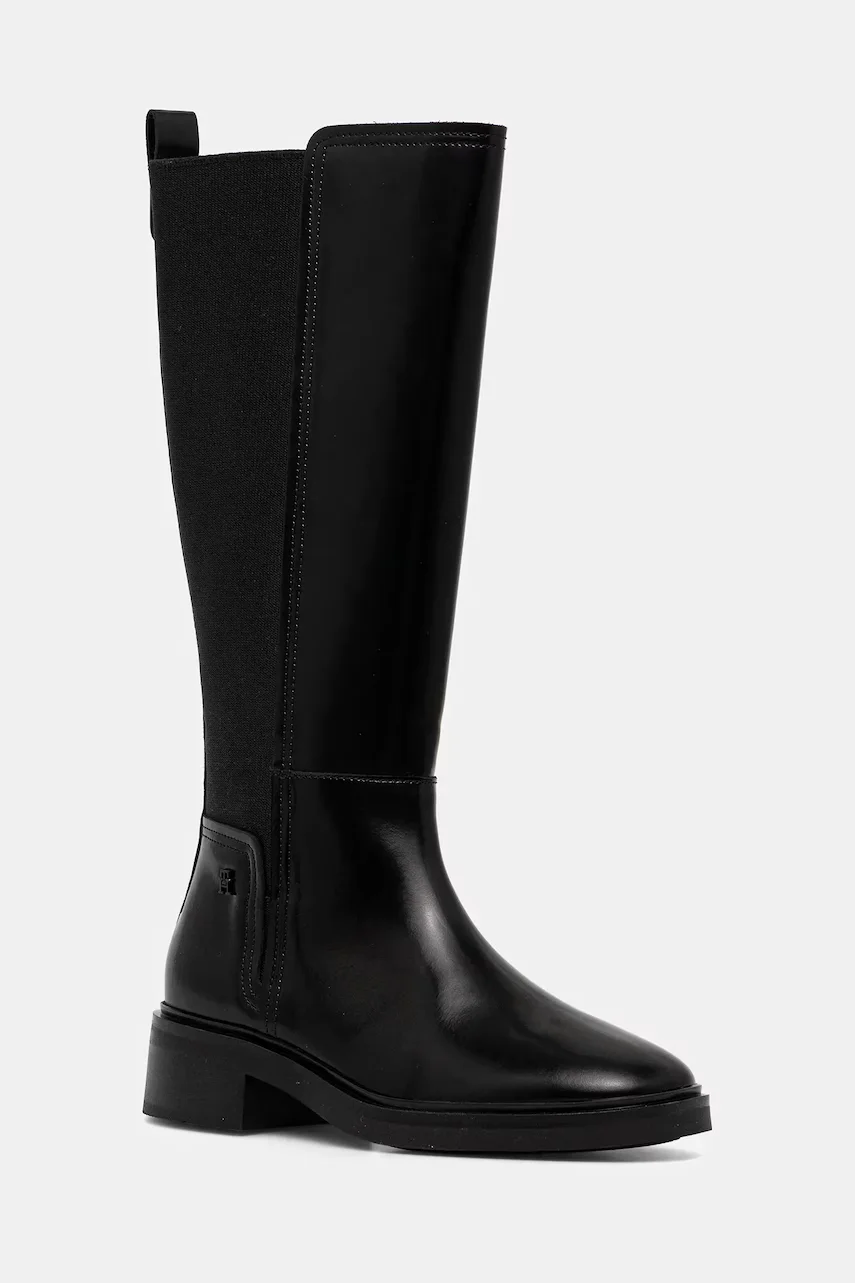 Tommy Hilfiger Кожени ботуши TH MINIMAL ABRASIVATO LONG BOOT