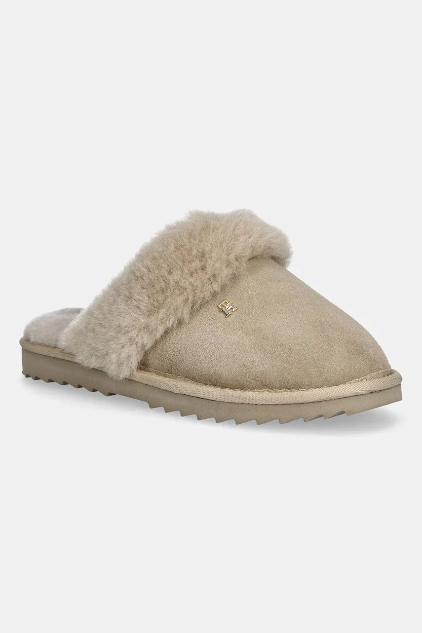 Tommy Hilfiger Кожени чехли TH SHEARLING HOUSE SHOE