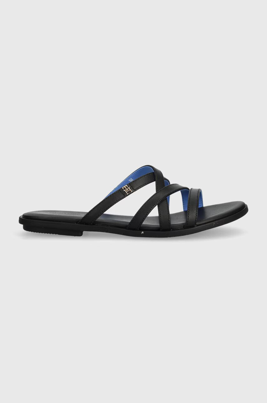 Tommy Hilfiger Кожени чехли TH STRAP FLAT SANDAL