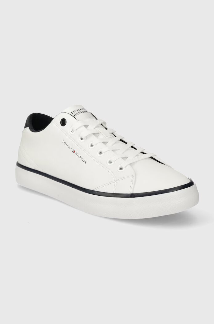 Tommy Hilfiger Кожени кецове TH HI VULC CORE LOW LEATHER ESS в бяло FM0FM05041
