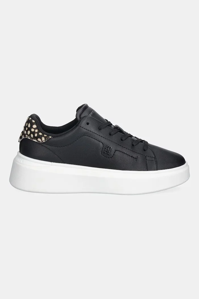 Tommy Hilfiger Кожени маратонки ANIMAL PRINT PLATFORM SNEAKER в черно FW0FW09023
