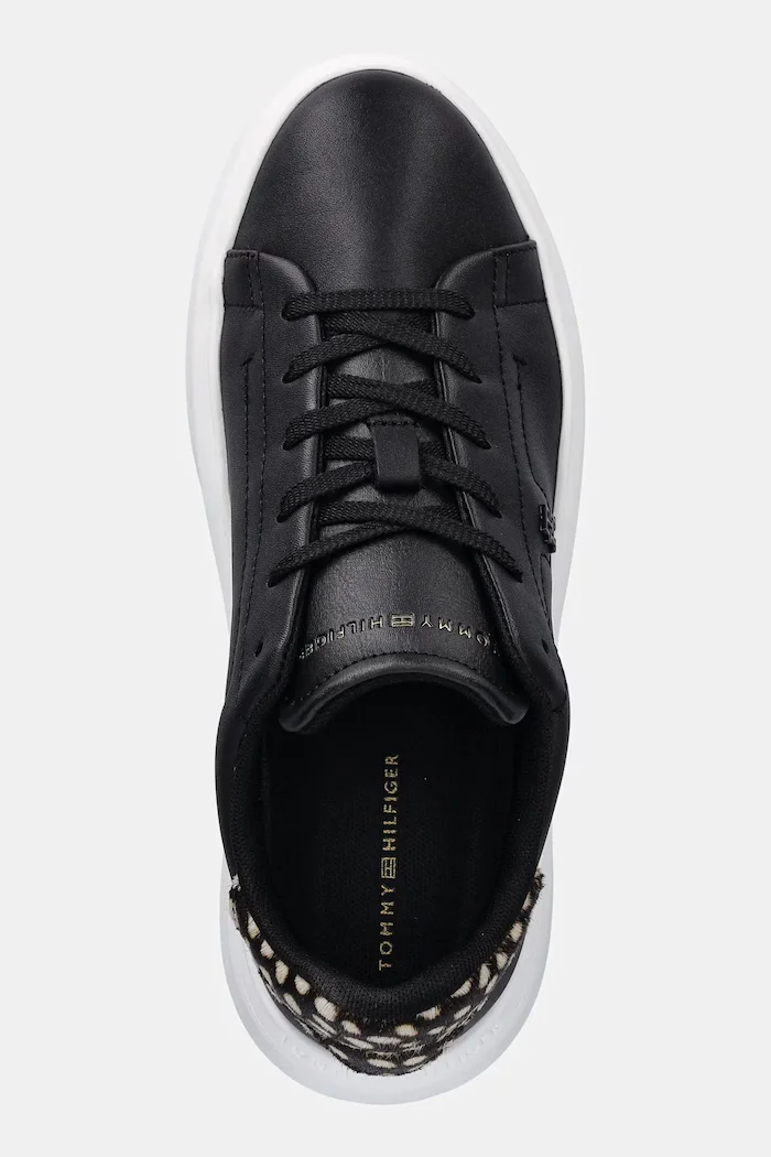 Tommy Hilfiger Кожени маратонки ANIMAL PRINT PLATFORM SNEAKER в черно FW0FW09023