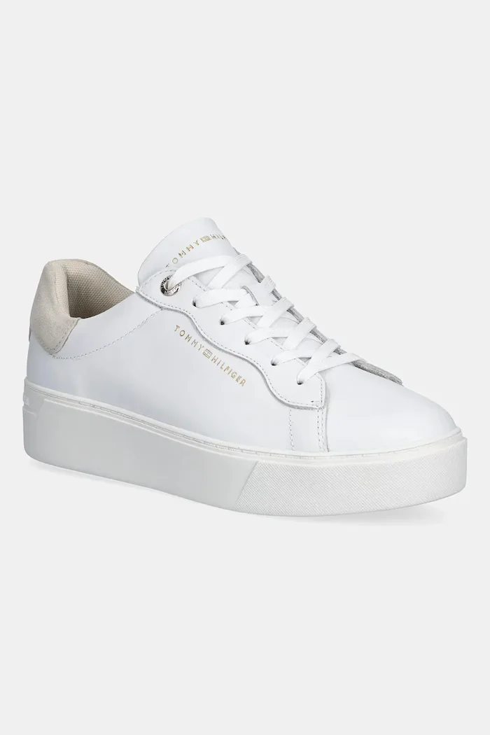 Tommy Hilfiger Кожени маратонки CHIC PLATFORM CUPSOLE SNEAKER в бяло FW0FW09021