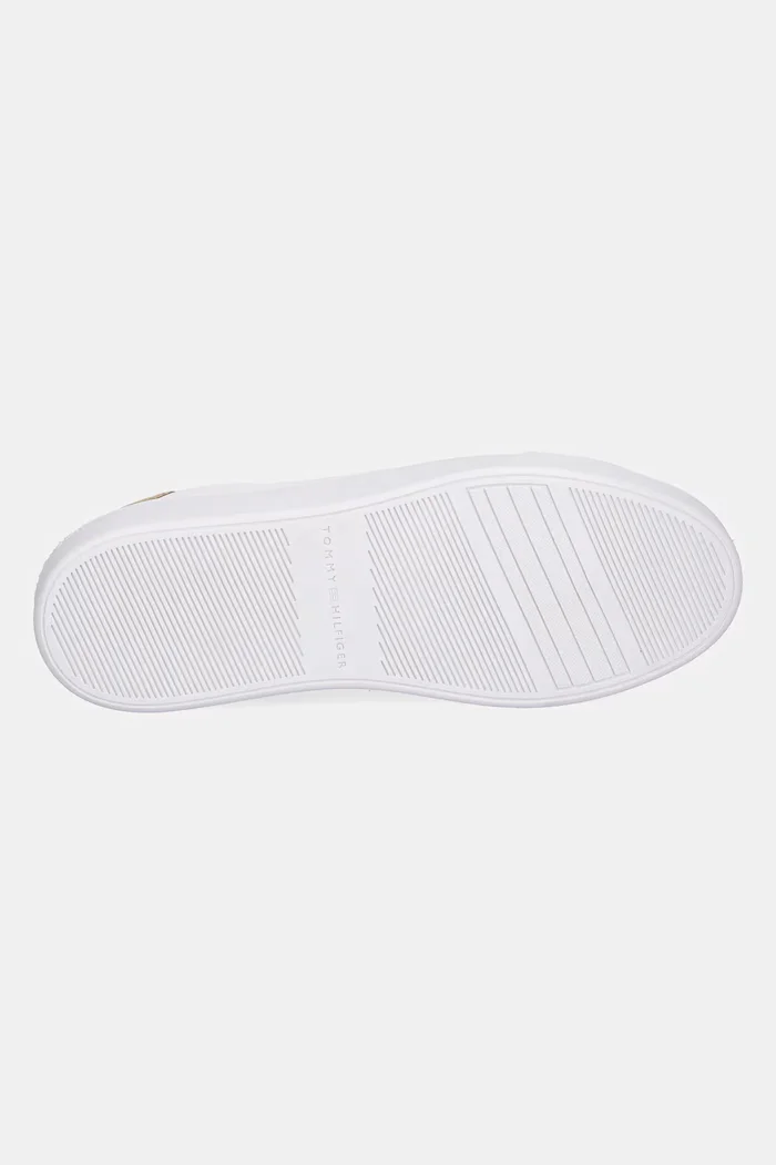 Tommy Hilfiger Кожени маратонки ESSENTIAL PLATFORM COURT SNEAKER в бяло FW0FW08756