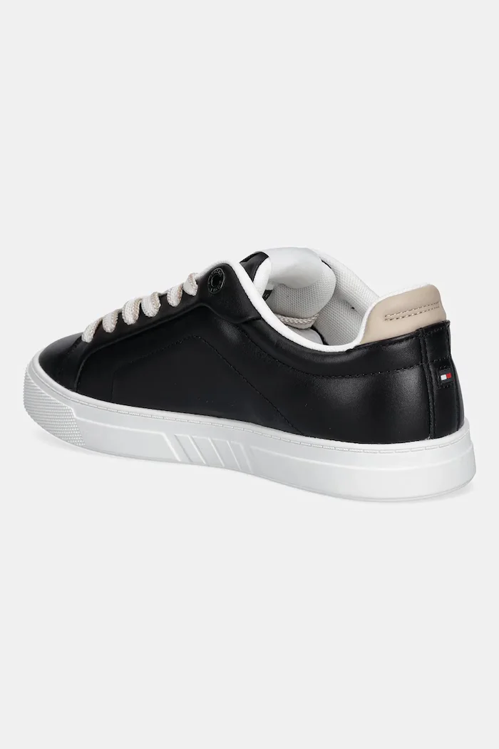 Tommy Hilfiger Кожени маратонки ICON COURT SNEAKER в черно FW0FW08815