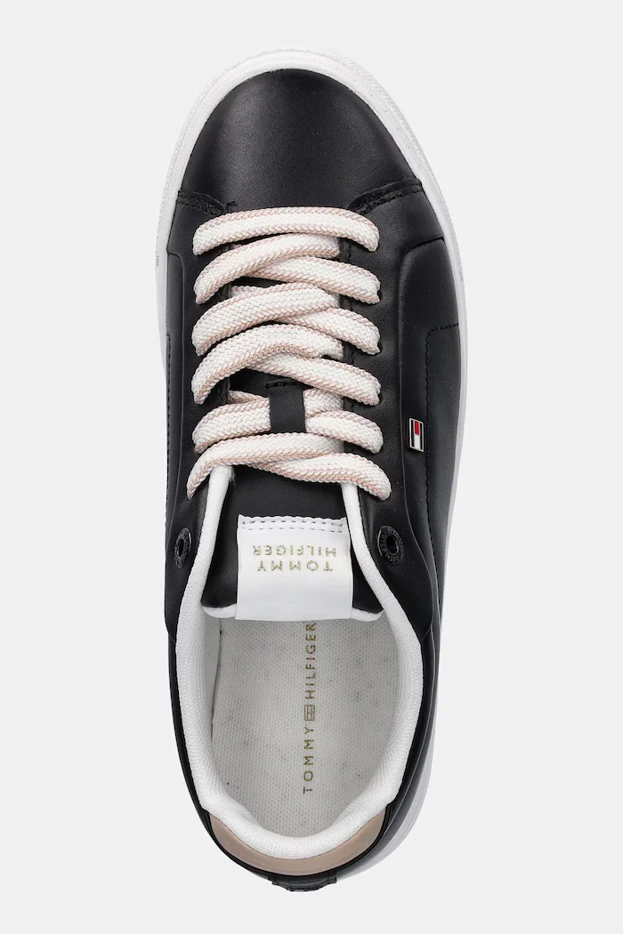 Tommy Hilfiger Кожени маратонки ICON COURT SNEAKER в черно FW0FW08815