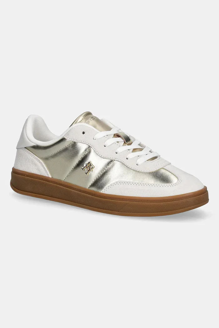 Tommy Hilfiger Кожени маратонки MU JACKIE METALLIC в бежово FW0FW09026