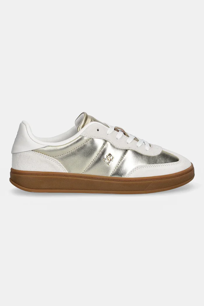 Tommy Hilfiger Кожени маратонки MU JACKIE METALLIC в бежово FW0FW09026