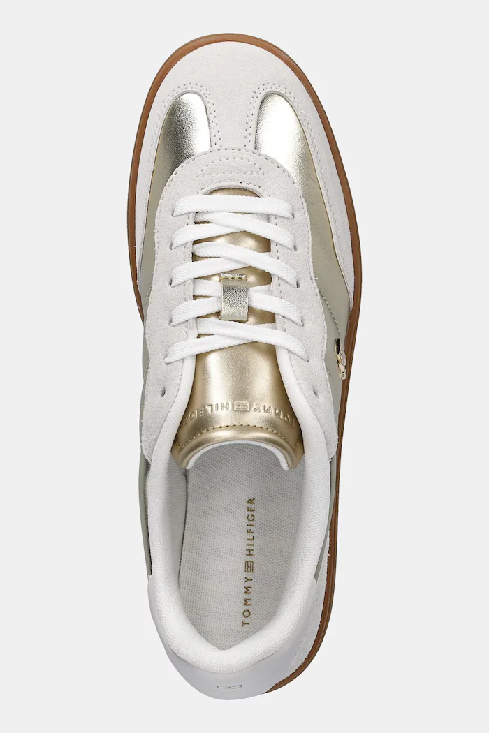 Tommy Hilfiger Кожени маратонки MU JACKIE METALLIC в бежово FW0FW09026
