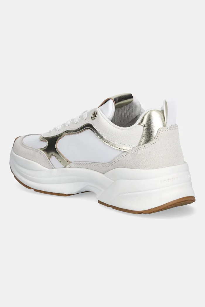 Tommy Hilfiger Кожени маратонки TH CHUNKY RUNNER METALLIC в бяло FW0FW09204