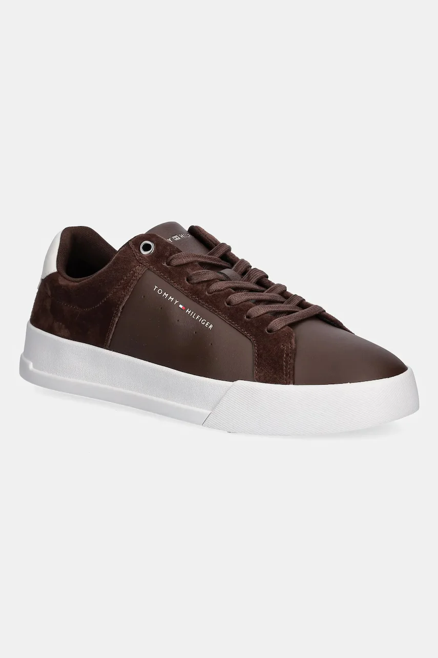 Tommy Hilfiger Кожени маратонки TH COURT MIX NUBUCK