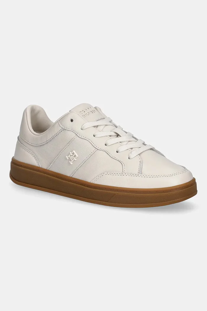 Tommy Hilfiger Кожени маратонки TH HERITAGE COURT SNEAKER LTR в бежово FW0FW09028