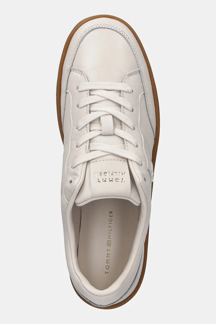 Tommy Hilfiger Кожени маратонки TH HERITAGE COURT SNEAKER LTR в бежово FW0FW09028
