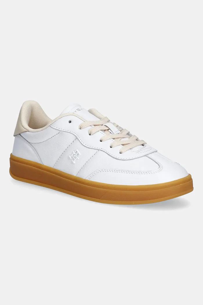Tommy Hilfiger Кожени маратонки TH PREMIUM HERITAGE SNEAKER в бяло FW0FW08755