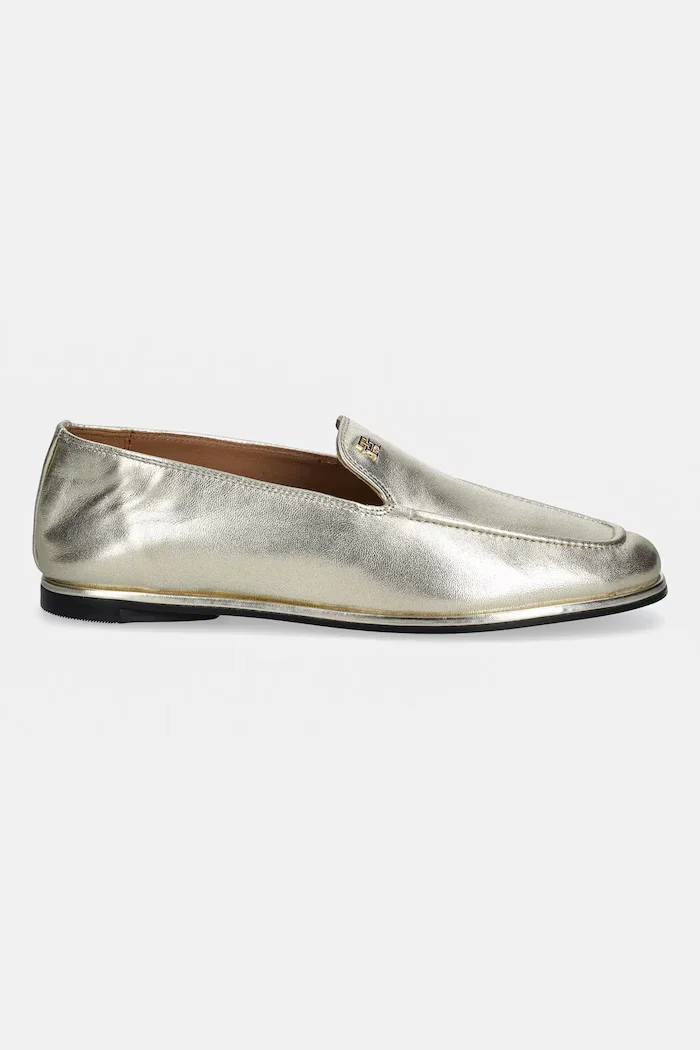 Tommy Hilfiger Кожени мокасини HILFIGER GOLD LOAFER в златисто с равна подметка FW0FW08958