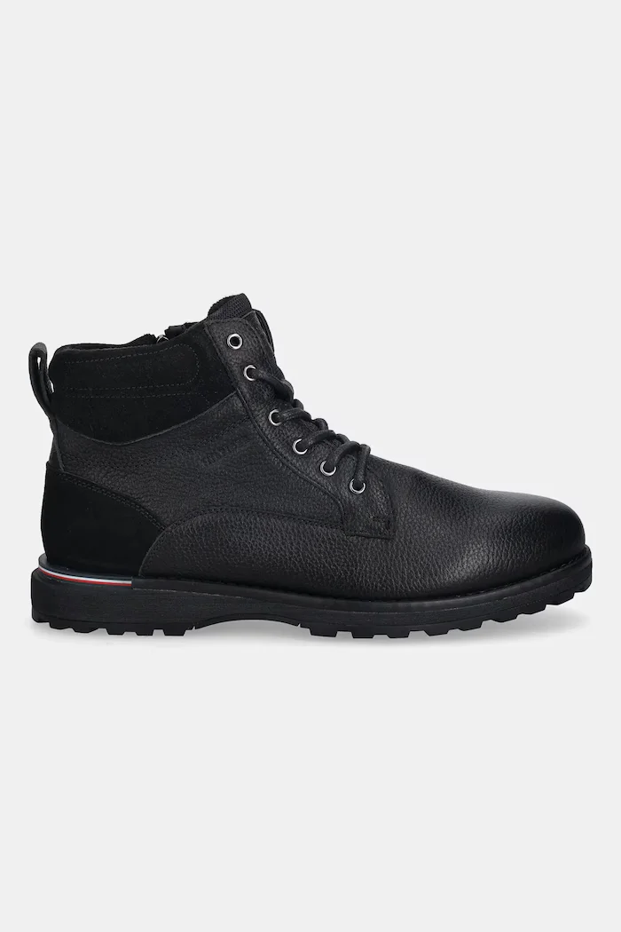 Tommy Hilfiger Кожени обувки CORPORATE W LTH LACE BOOT мъжки в черно FM0FM05606