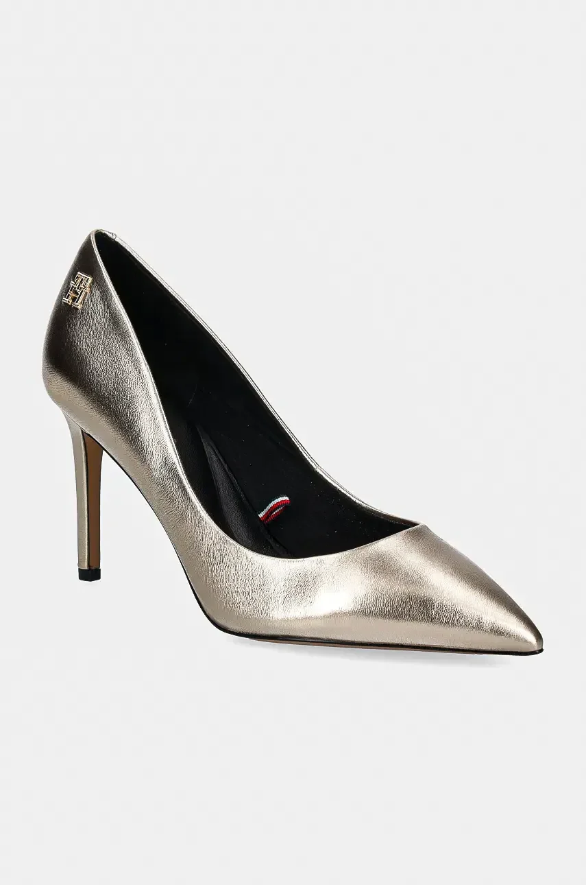 Tommy Hilfiger Кожени обувки с тънък ток PARTY POINTED METALLIC PUMP
