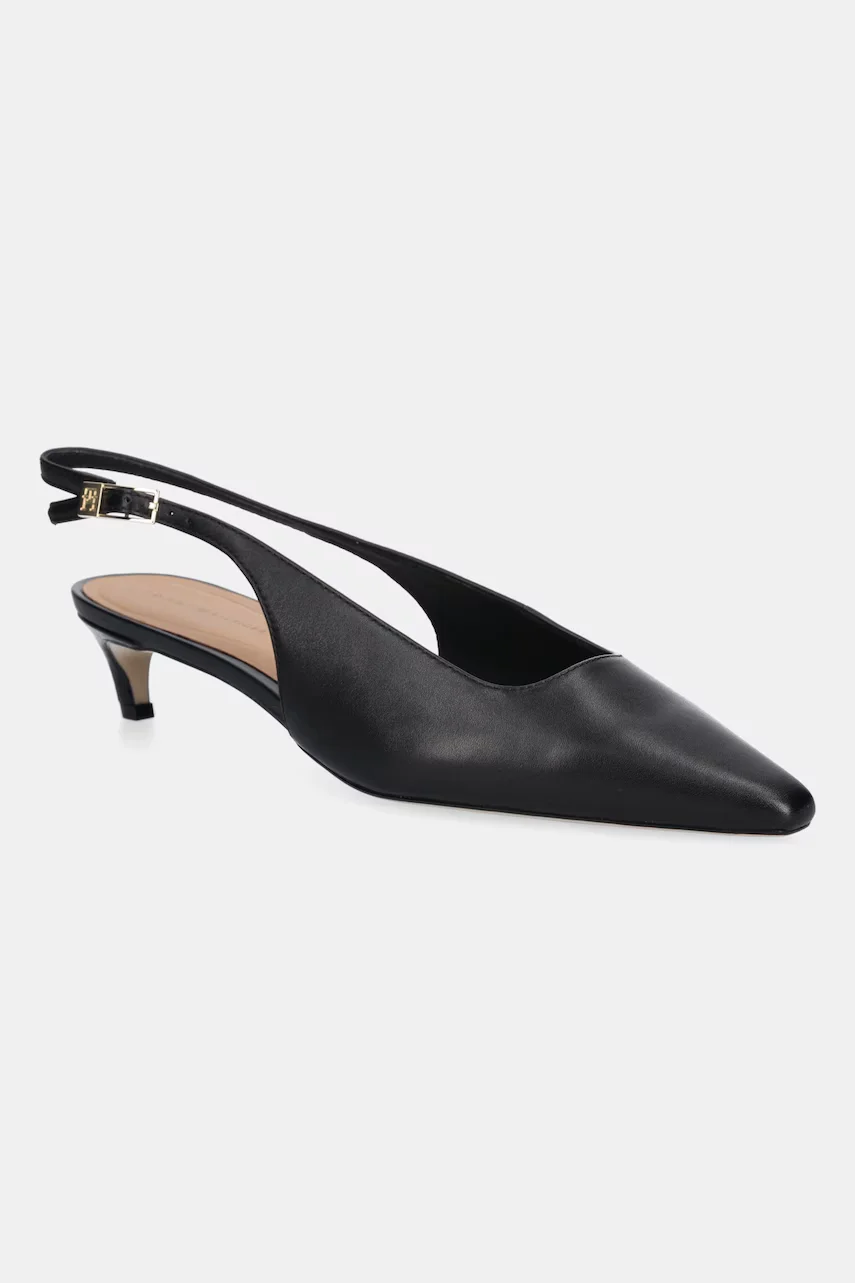 Tommy Hilfiger Кожени обувки с тънък ток SQUARED TOE KITTEN SLINGBACK