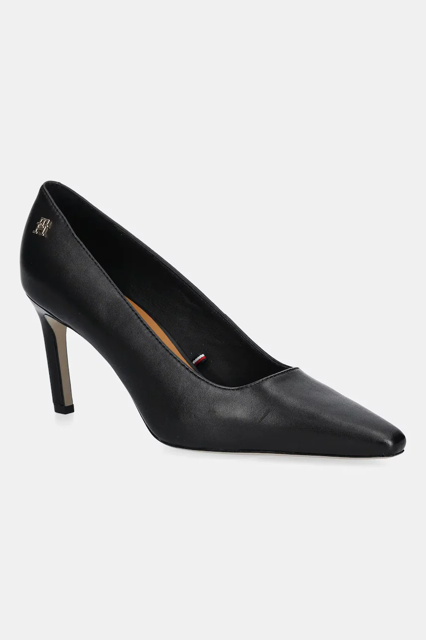 Tommy Hilfiger Кожени обувки с тънък ток TH LOGO LEATHER PUMP SLANTED HL
