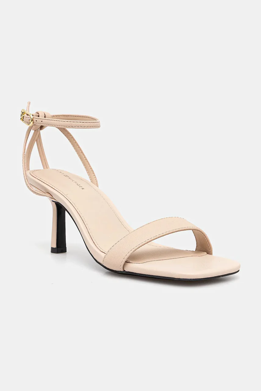 Tommy Hilfiger Кожени сандали LEATHER KNOTS KITTEN SANDAL