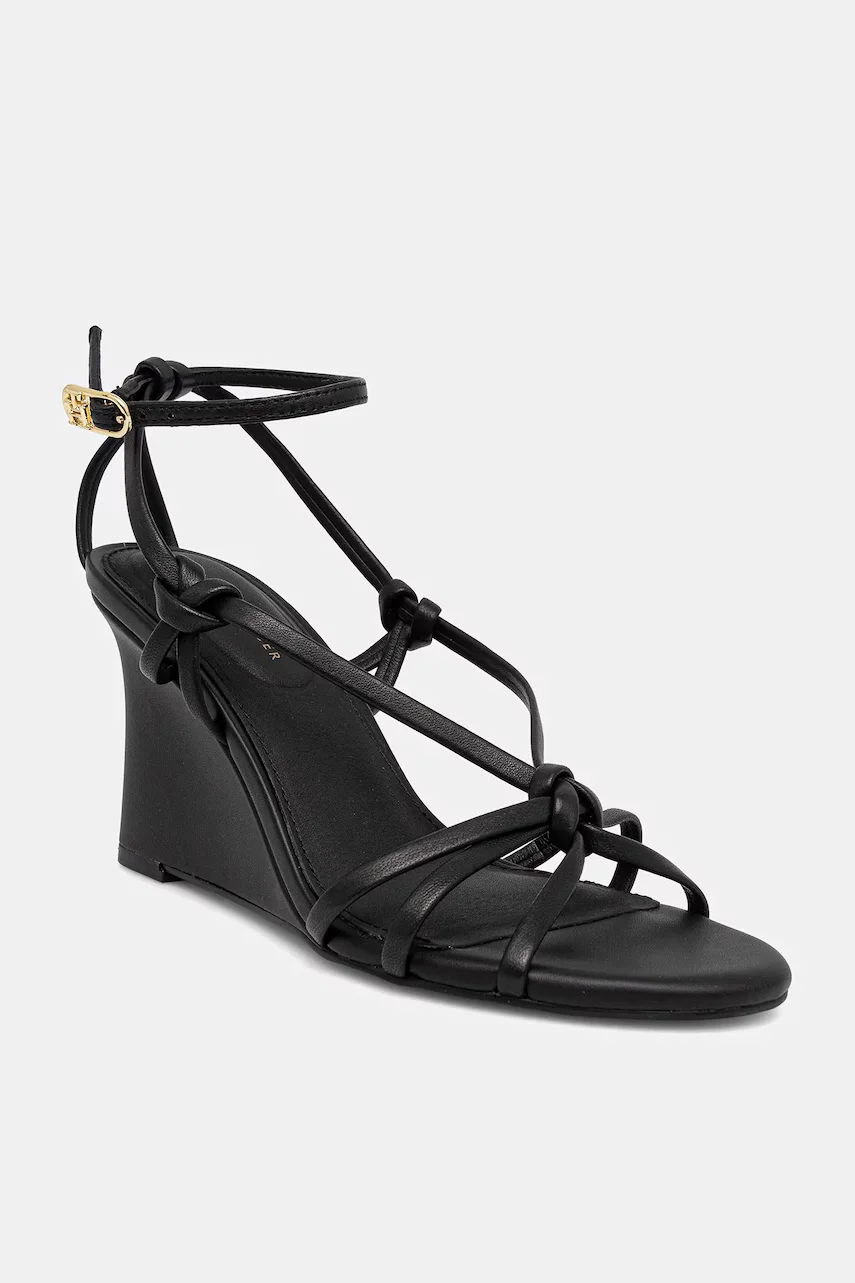 Tommy Hilfiger Кожени сандали LEATHER KNOTS WEDGE SANDAL