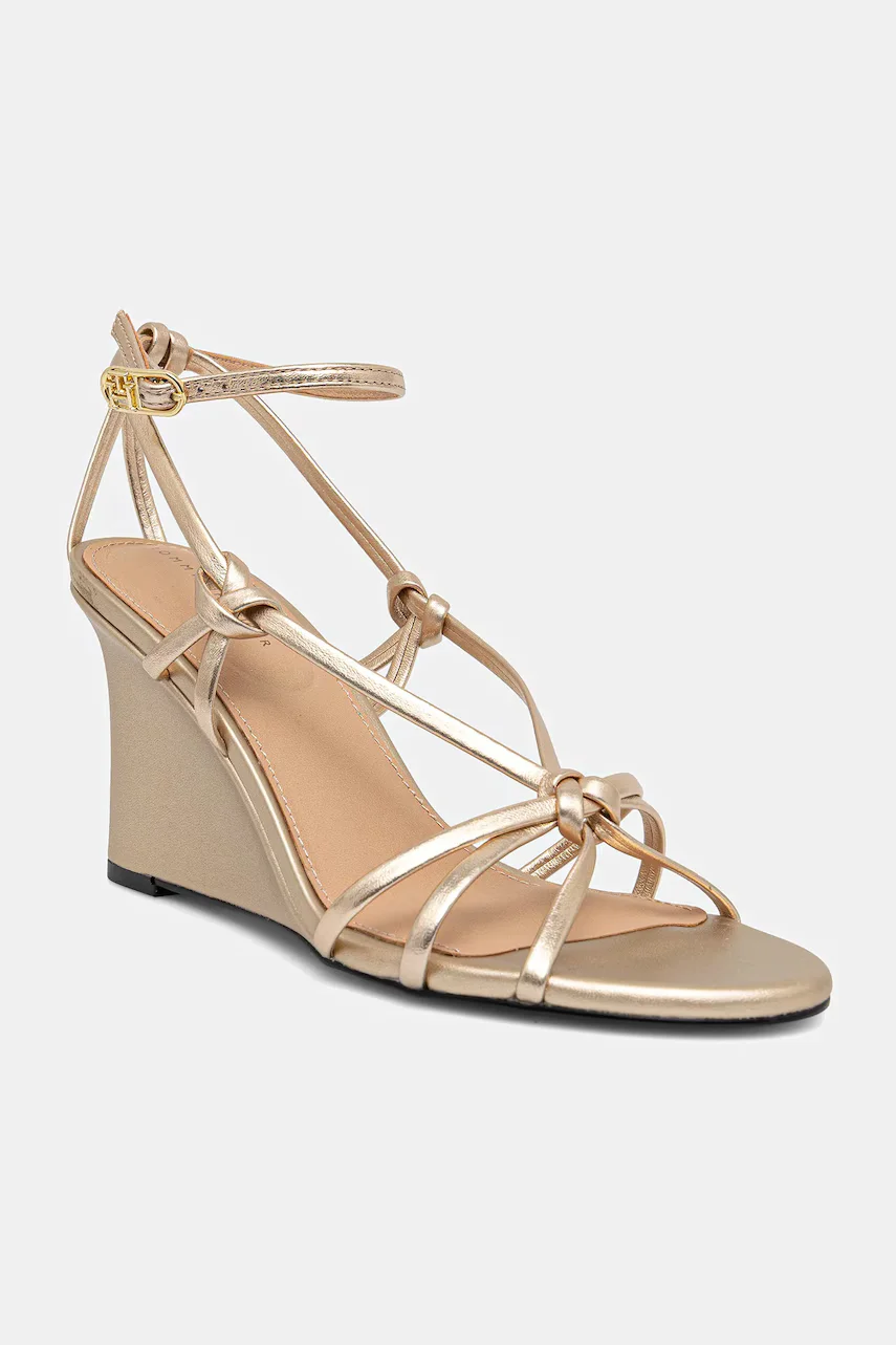 Tommy Hilfiger Кожени сандали METAL LEATHER KNOTS WEDGE SANDAL