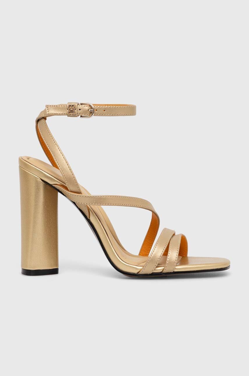Tommy Hilfiger Кожени сандали TH GOLD BLOCK HIGH HEEL