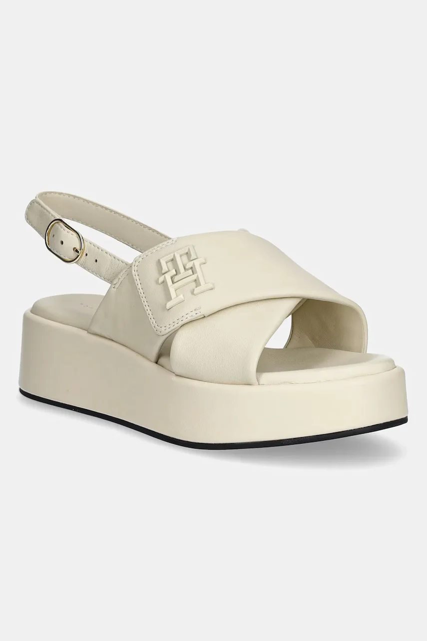 Tommy Hilfiger Кожени сандали TH LOGO HW PADDED LEATHER SANDAL