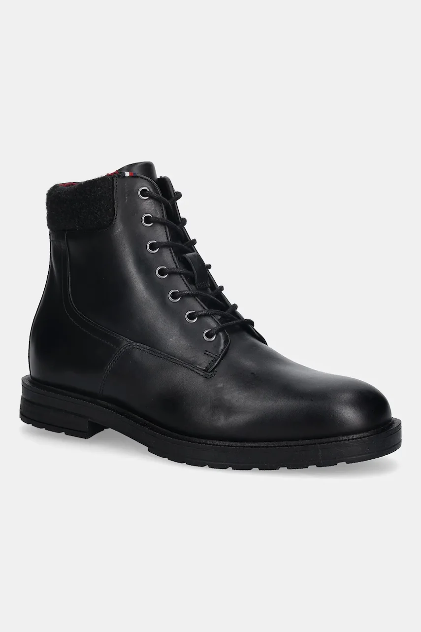 Tommy Hilfiger Кожени туристически обувки CLEATED HILFIGER W LTH BOOT