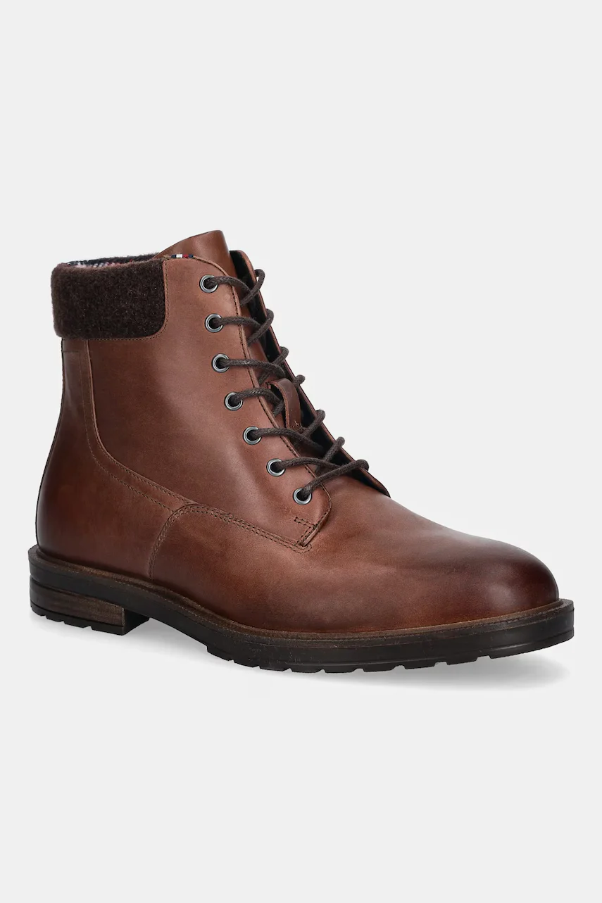 Tommy Hilfiger Кожени туристически обувки CLEATED HILFIGER W LTH BOOT