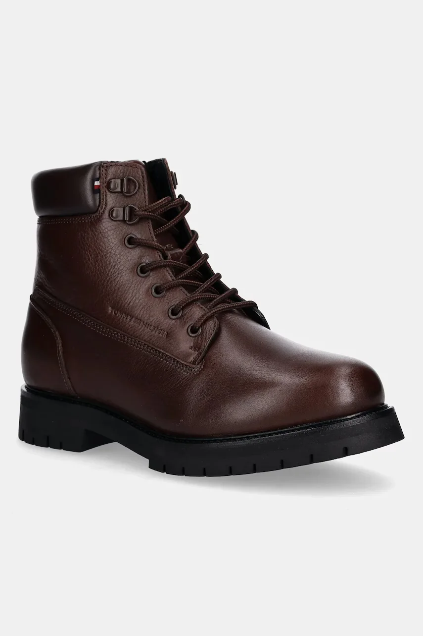 Tommy Hilfiger Кожени туристически обувки FLEX TH OUTDOOR RS LTH BOOT
