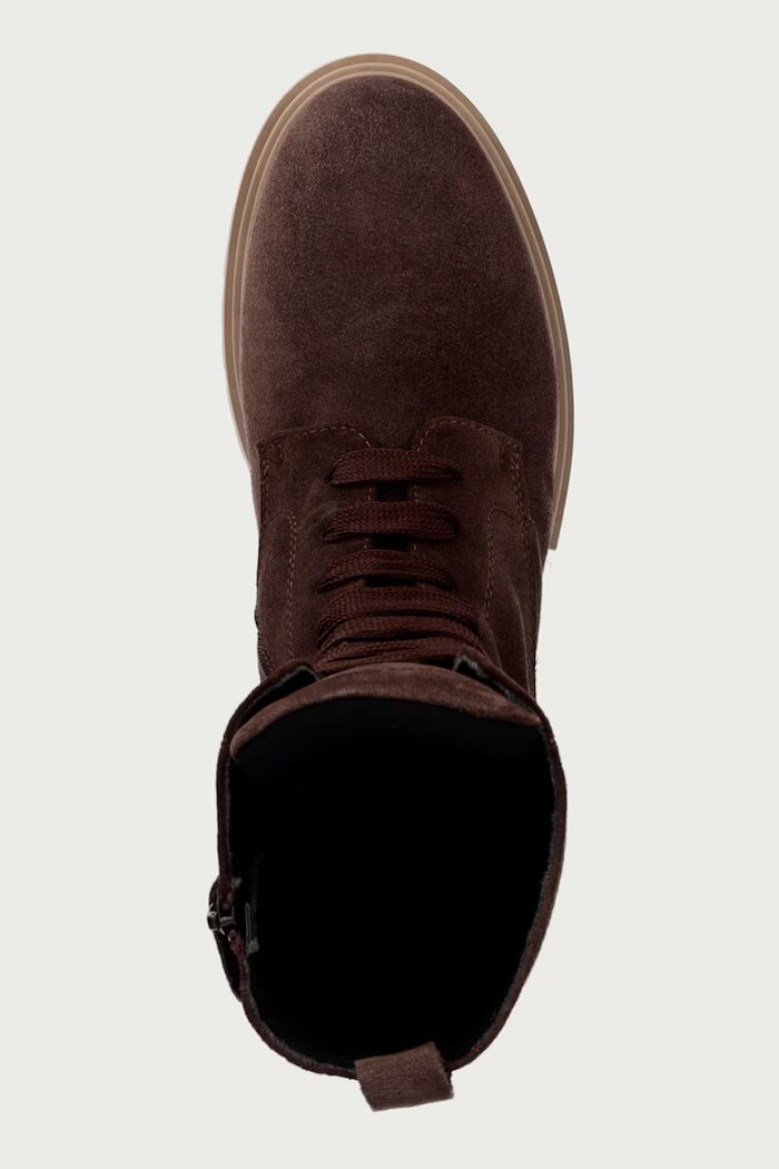 Tommy Hilfiger кубинки с платформа за деца от велур кафяви T4A5-35172