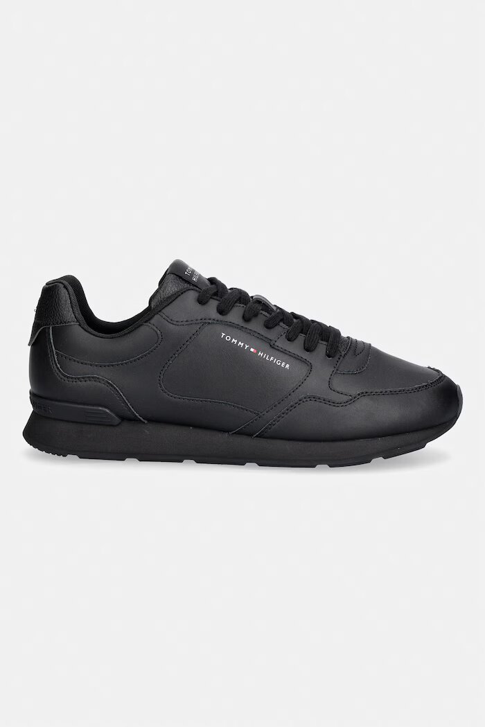 Tommy Hilfiger LIGHT EVA RUNNER LEATHER маратонки мъжки от кожа черни FM0FM05906