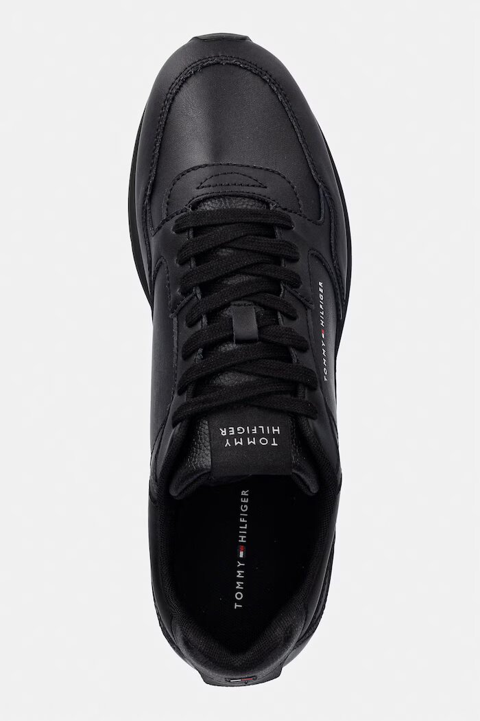 Tommy Hilfiger LIGHT EVA RUNNER LEATHER маратонки мъжки от кожа черни FM0FM05906