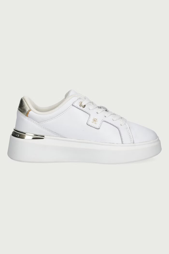 Tommy Hilfiger маратонки дамски от кожа TH PLATFORM CHIC SNEAKER бели FW0FW09626