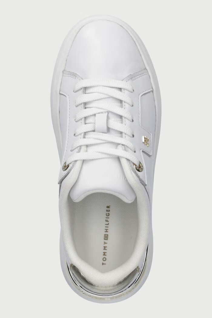 Tommy Hilfiger маратонки дамски от кожа TH PLATFORM CHIC SNEAKER бели FW0FW09626