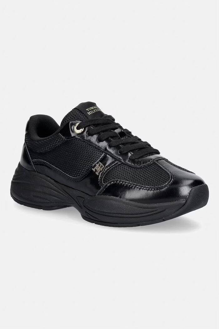Tommy Hilfiger MODERN RUNNER SHINY LEATHER маратонки дамски черни FW0FW09413