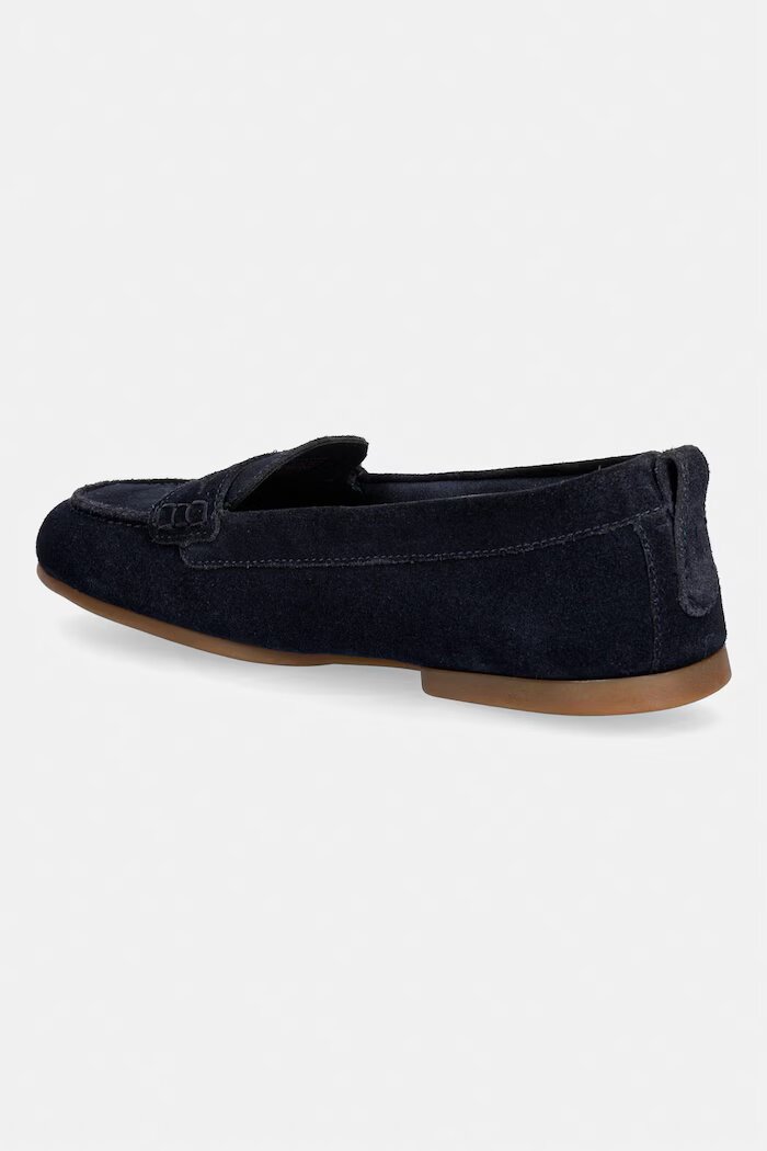Tommy Hilfiger мокасини дамски от велур TH FLEX SUEDE LOAFER BALLERINA тъмносини FW0FW09507